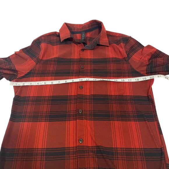 Lululemon Masons Peak Flannel Dark Red and Black Plaid Button Up Shirt Size S - Picture 5 of 6